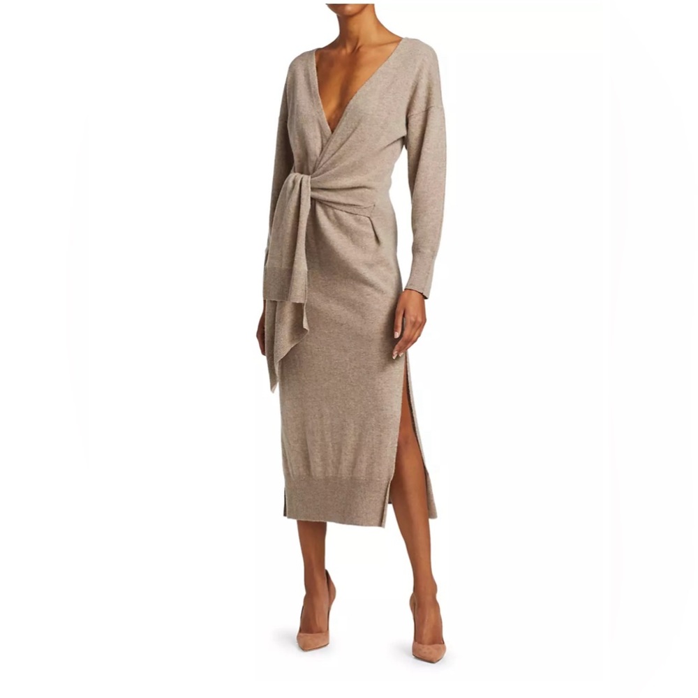 Jonathan Simkhai Cashmere and wool wrap dress